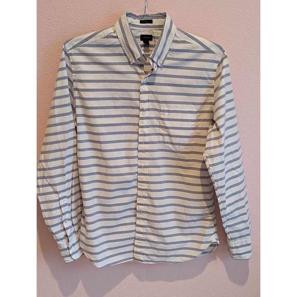 J. CREW Mens Medium blue and white striped shirt